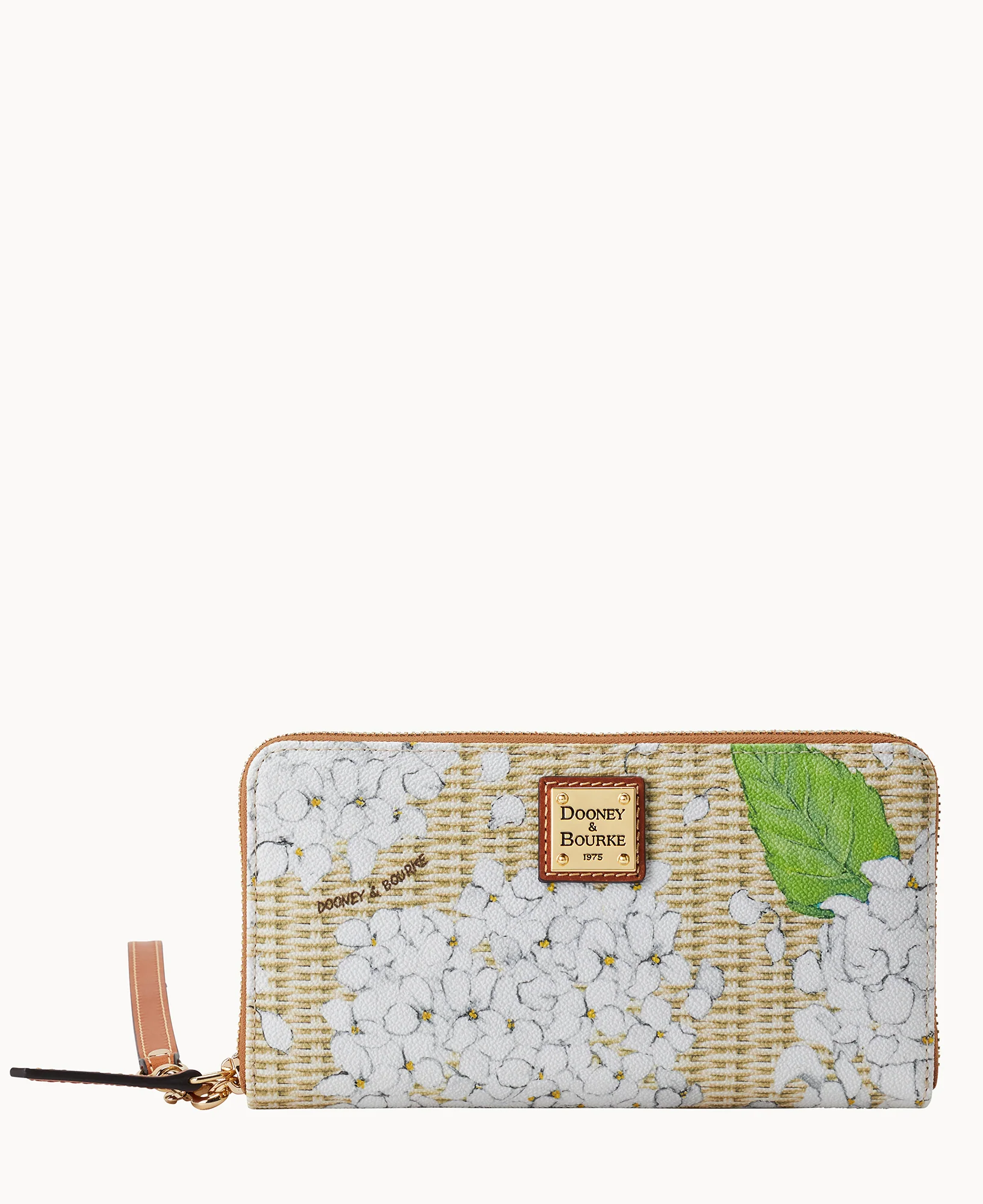 Hydrangea Basketweave Large Zip Around Wristlet - Image 4