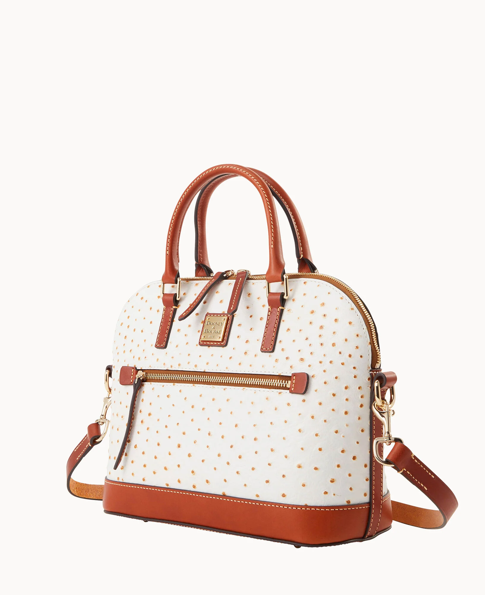 Ostrich Domed Zip Satchel - Image 18