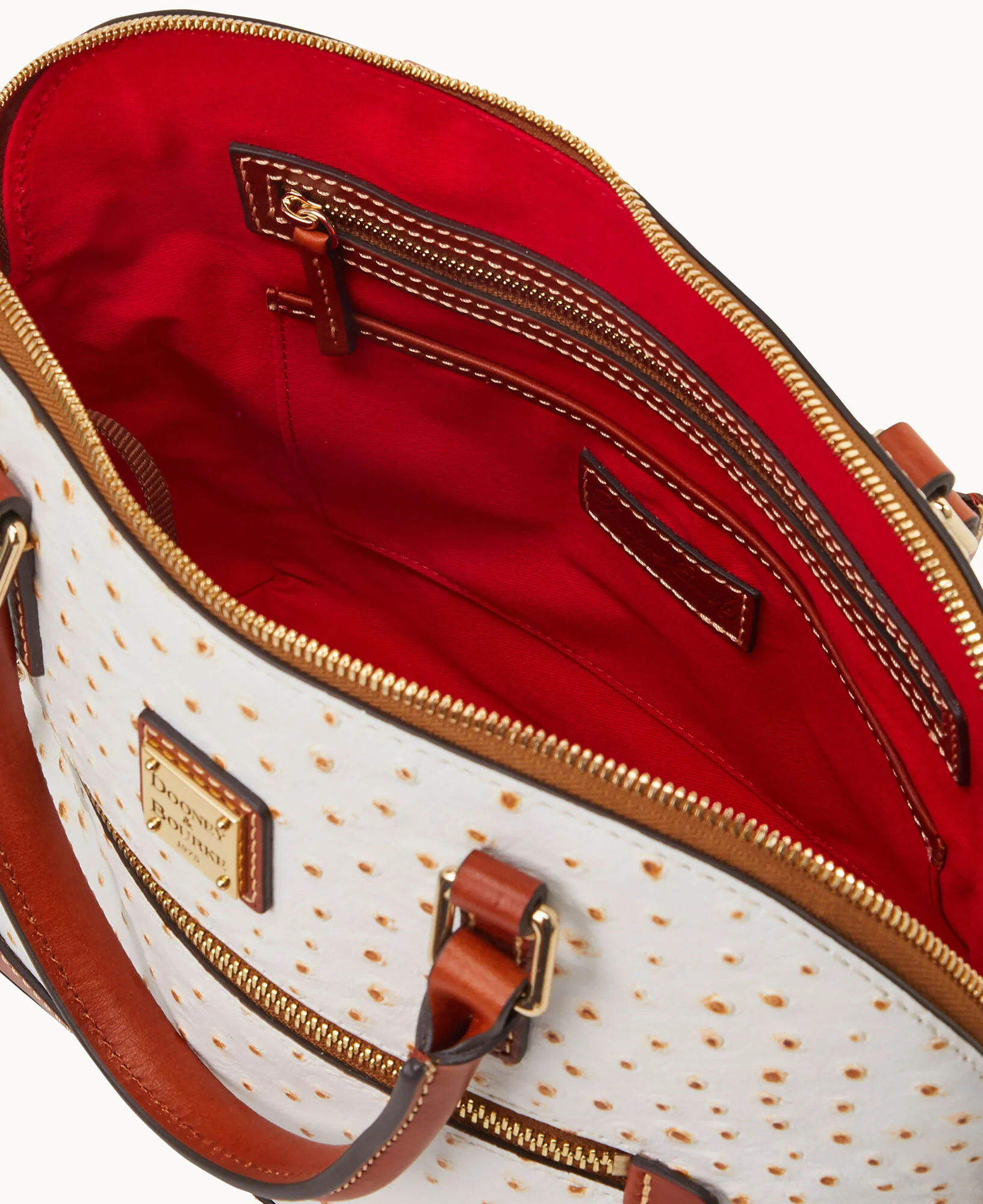Ostrich Domed Zip Satchel - Image 19