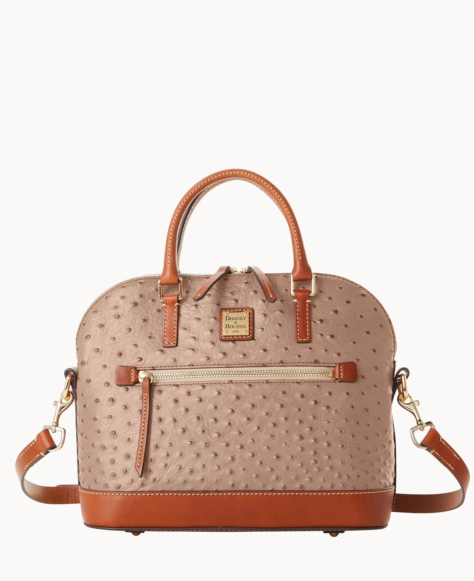 Ostrich Domed Zip Satchel - Image 21
