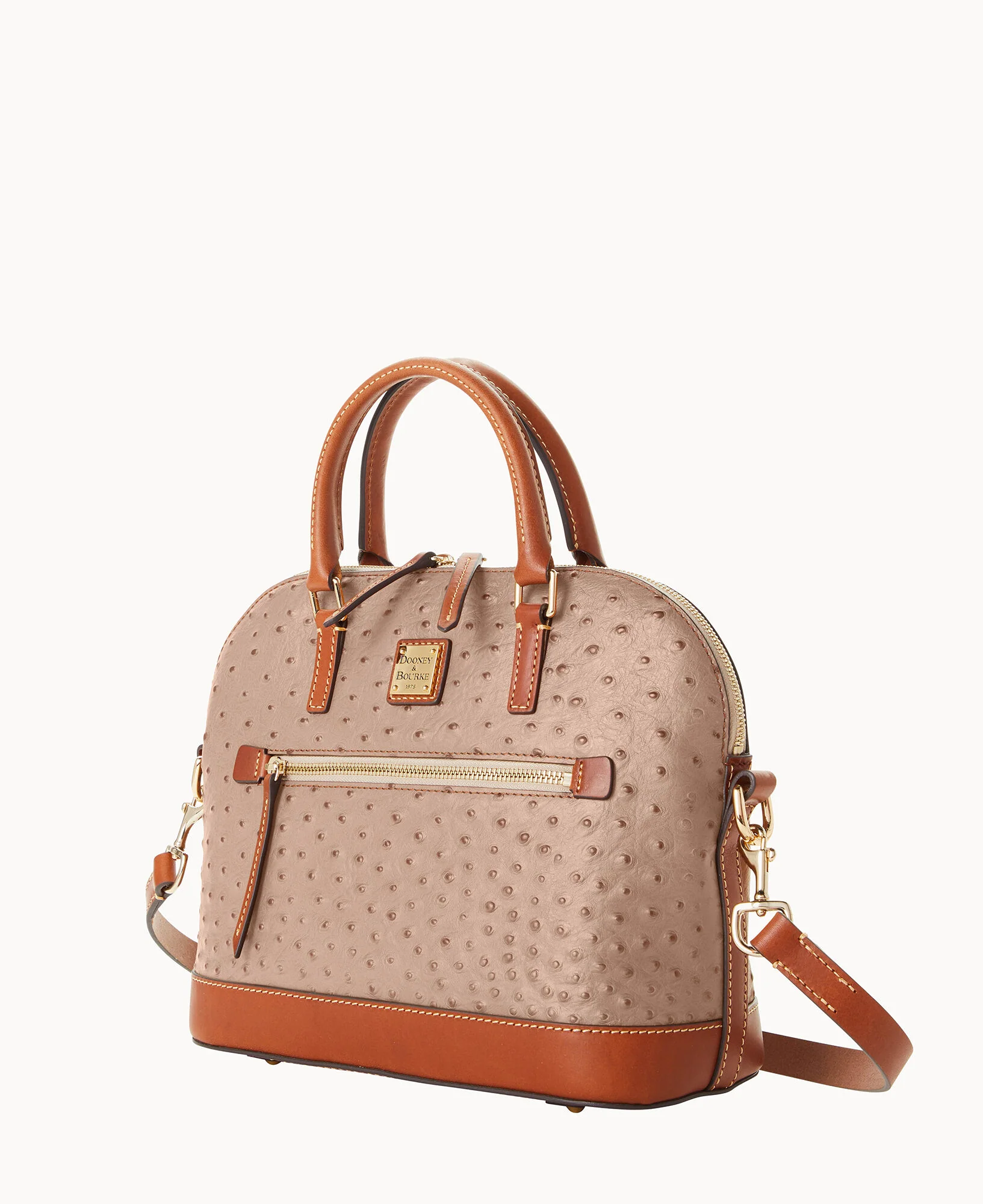 Ostrich Domed Zip Satchel - Image 22