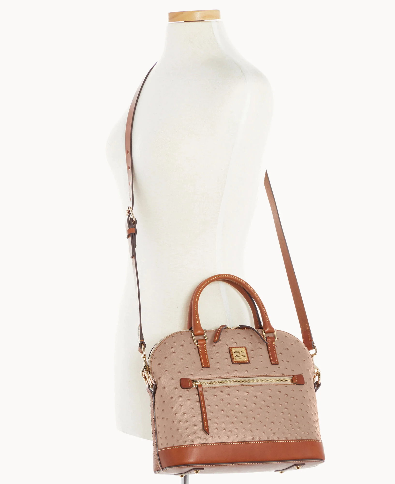 Ostrich Domed Zip Satchel - Image 24