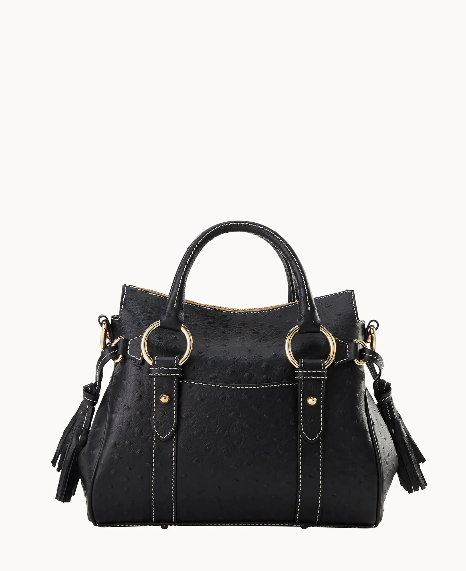 Ostrich Satchel With Pocket - Image 14