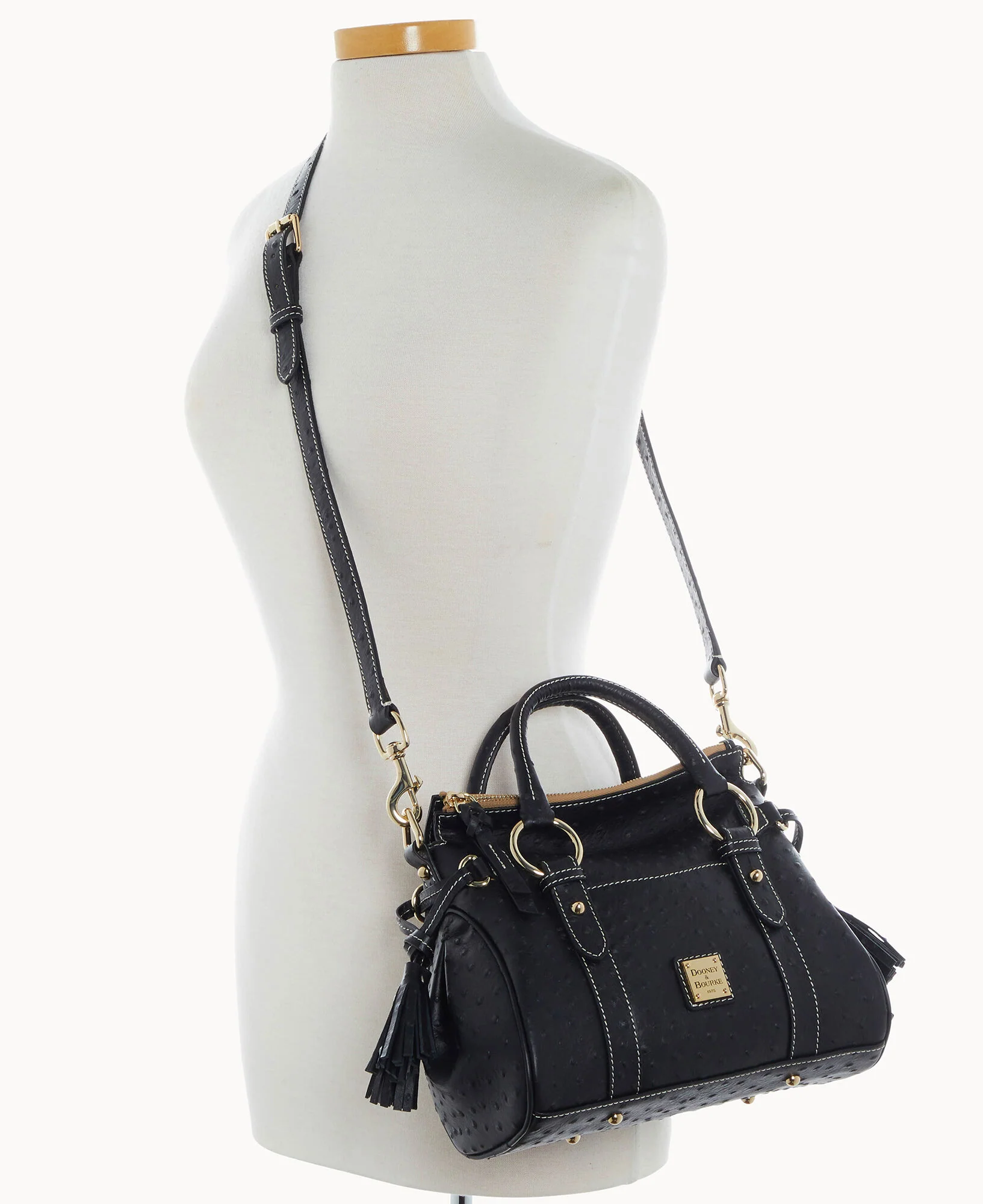 Ostrich Satchel With Pocket - Image 15