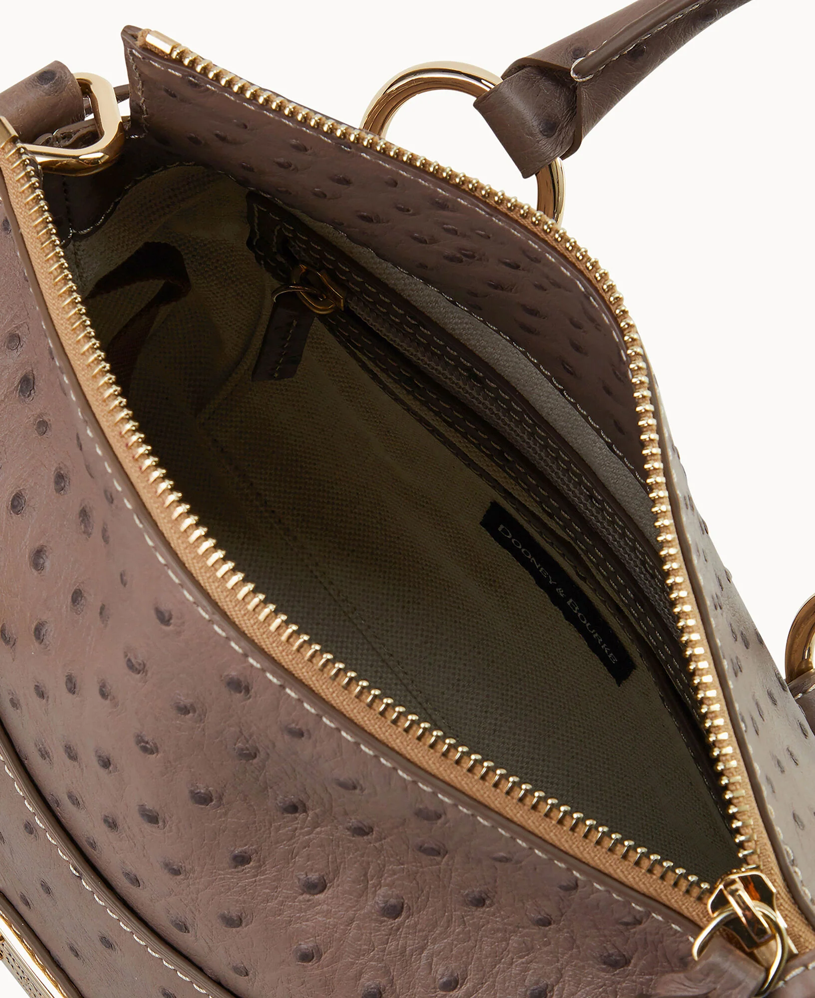 Ostrich Satchel With Pocket - Image 23