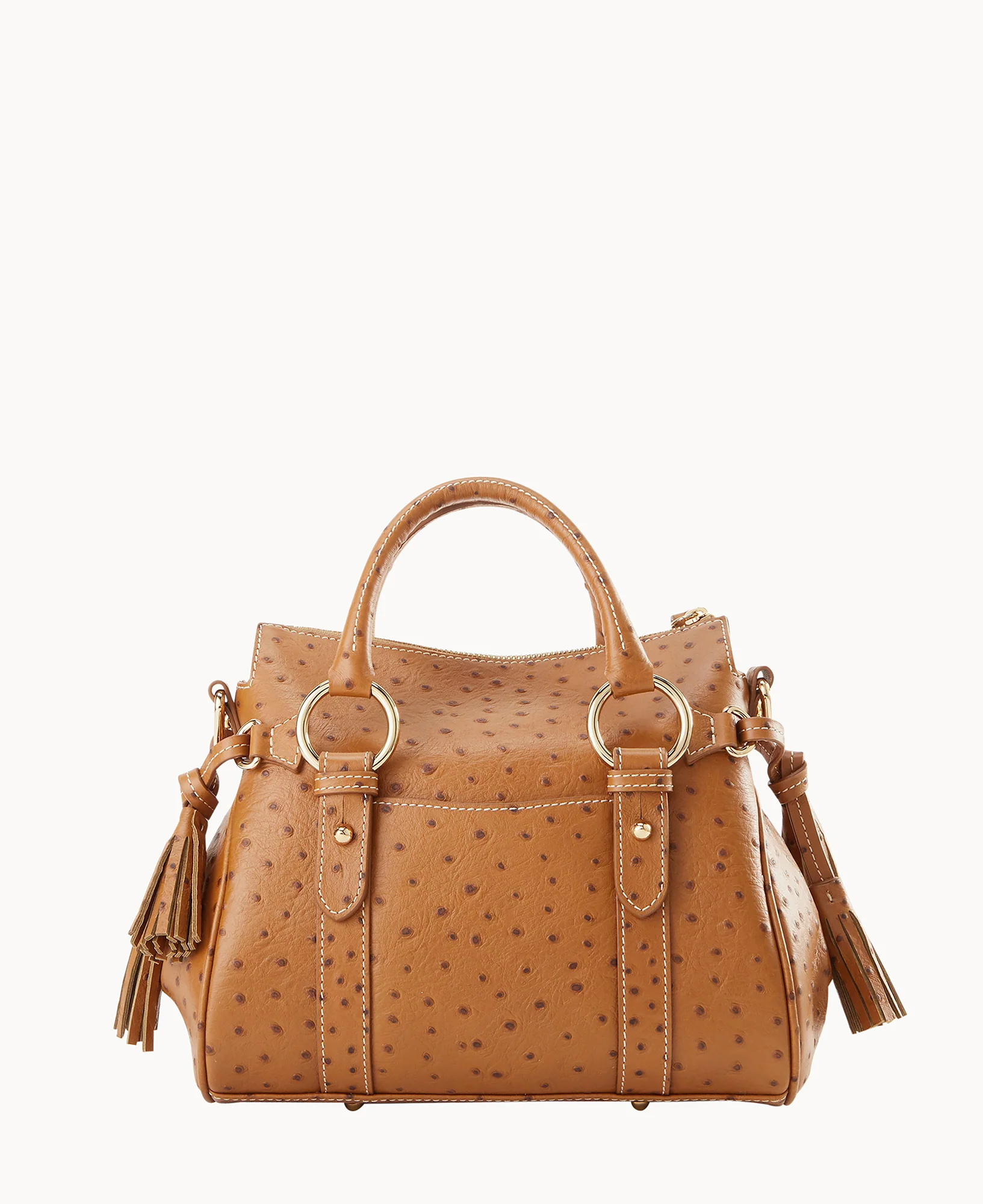 Ostrich Satchel With Pocket - Image 29