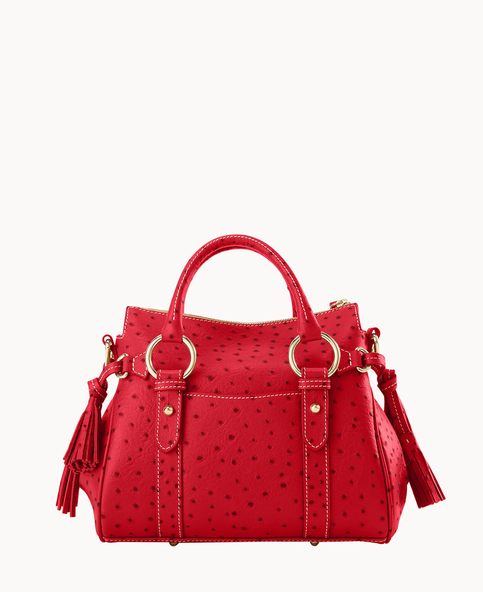 Ostrich Satchel With Pocket - Image 34