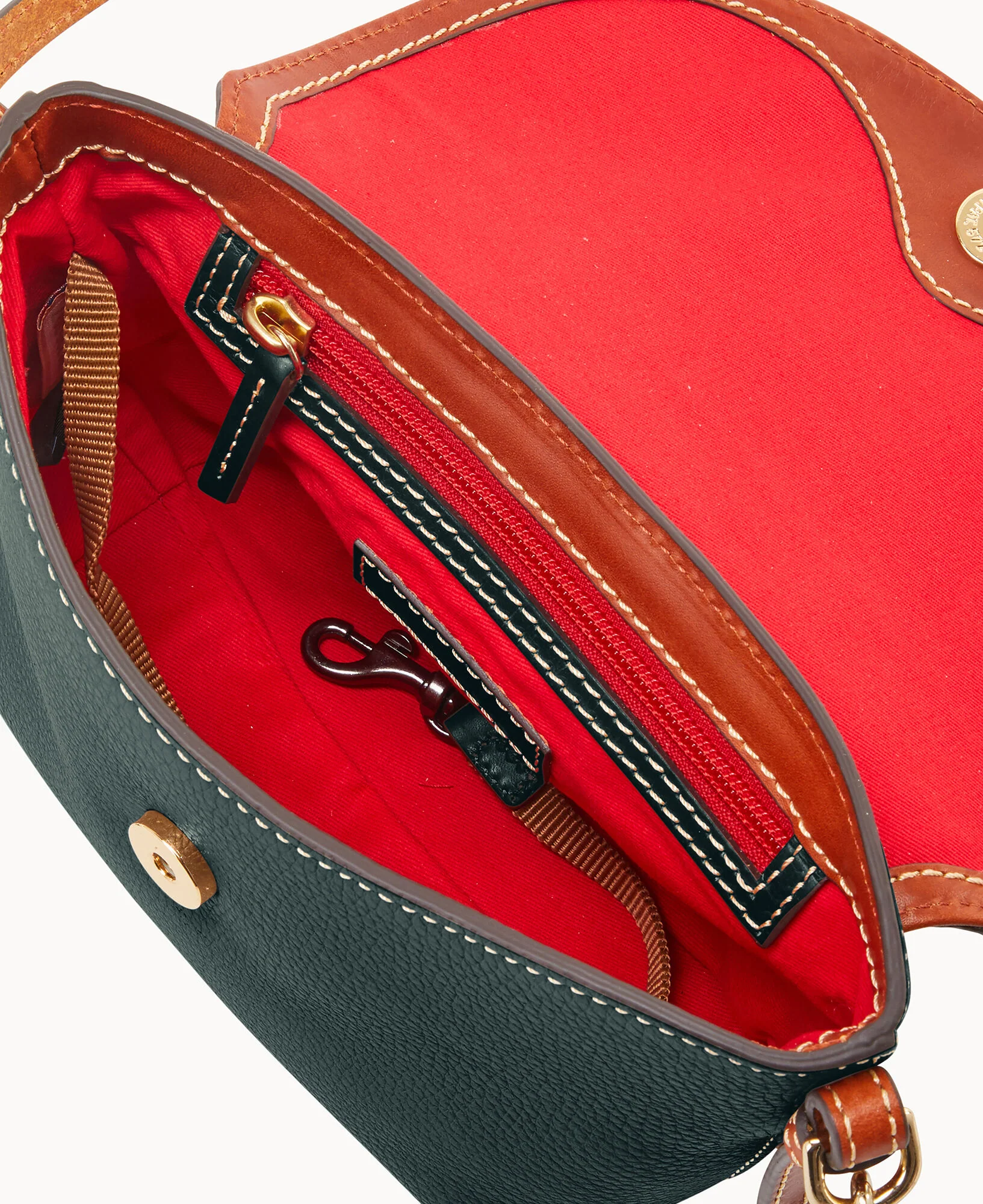 Pebble Grain Crossbody Saddle Bag - Image 43