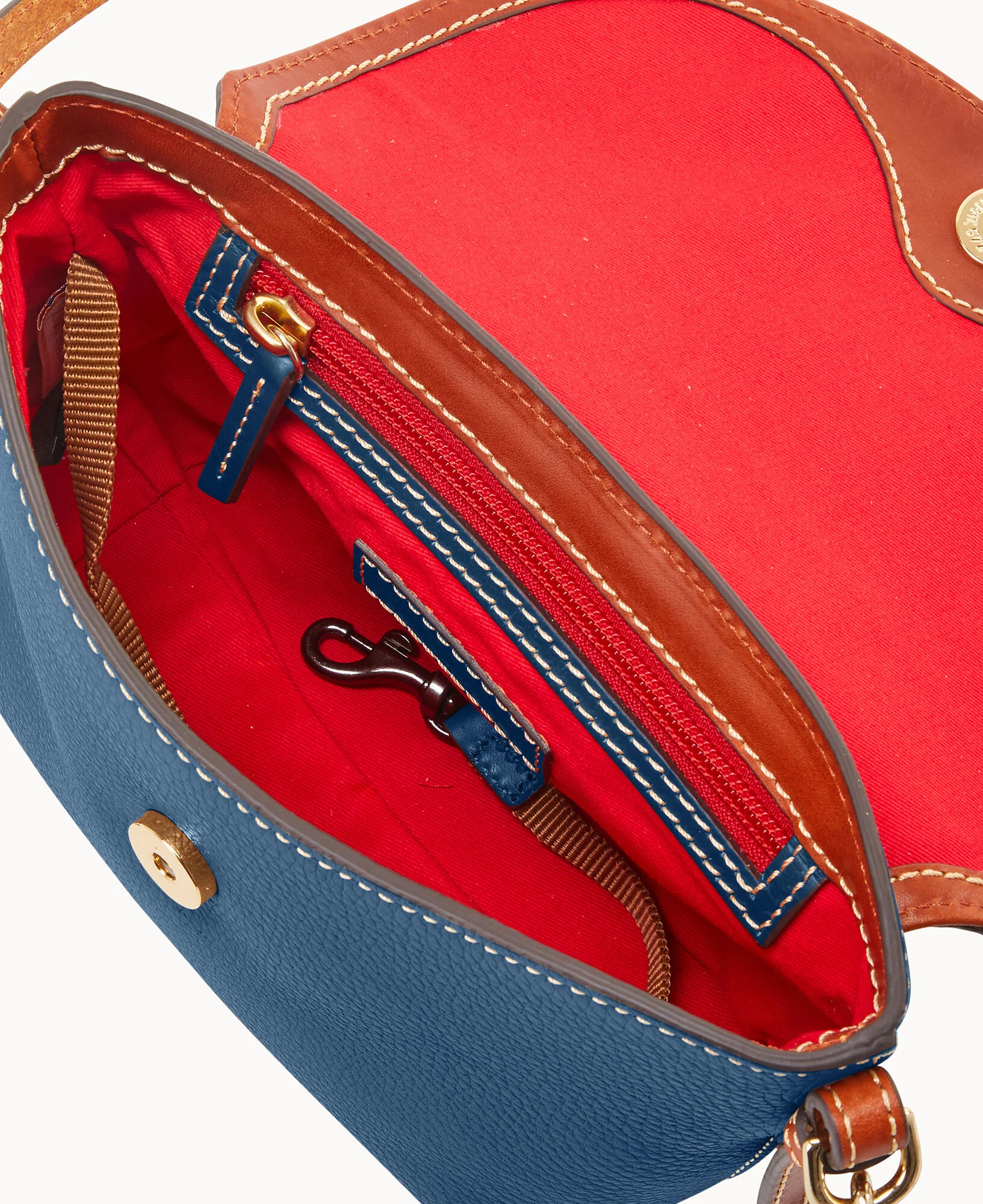 Pebble Grain Crossbody Saddle Bag - Image 79