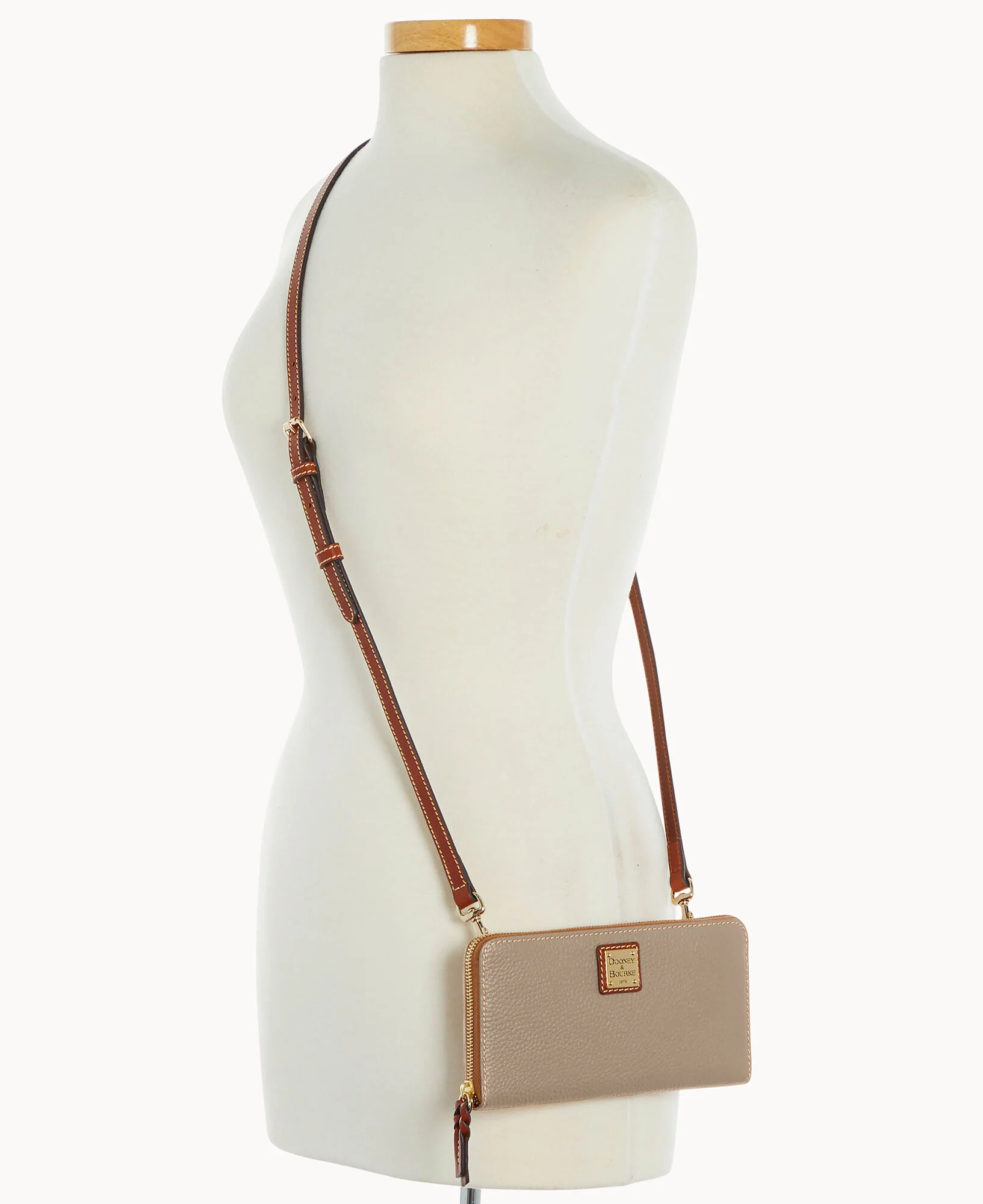 Pebble Grain Large Zip Around Wristlet Crossbody - Image 35