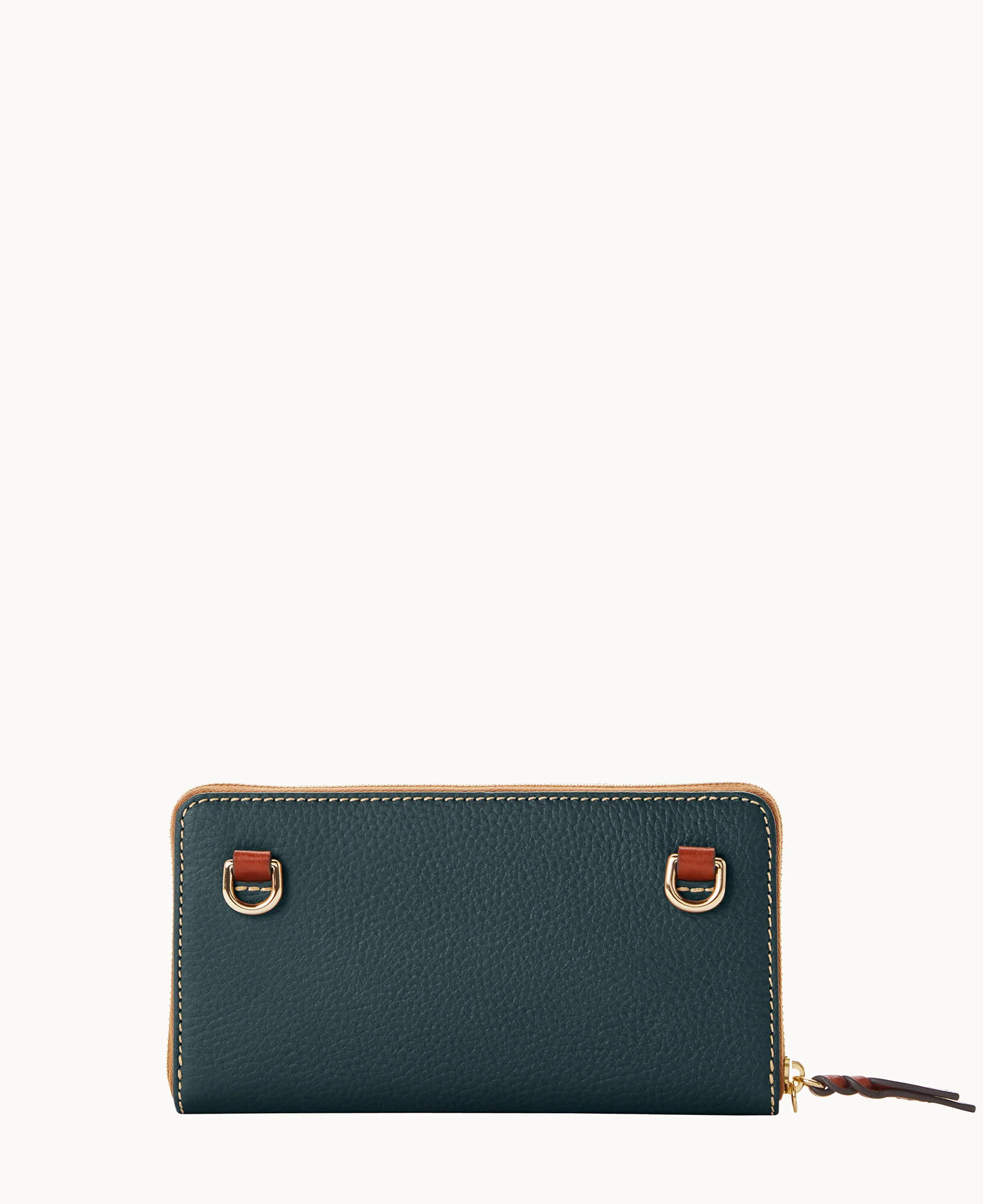 Pebble Grain Large Zip Around Wristlet Crossbody - Image 49