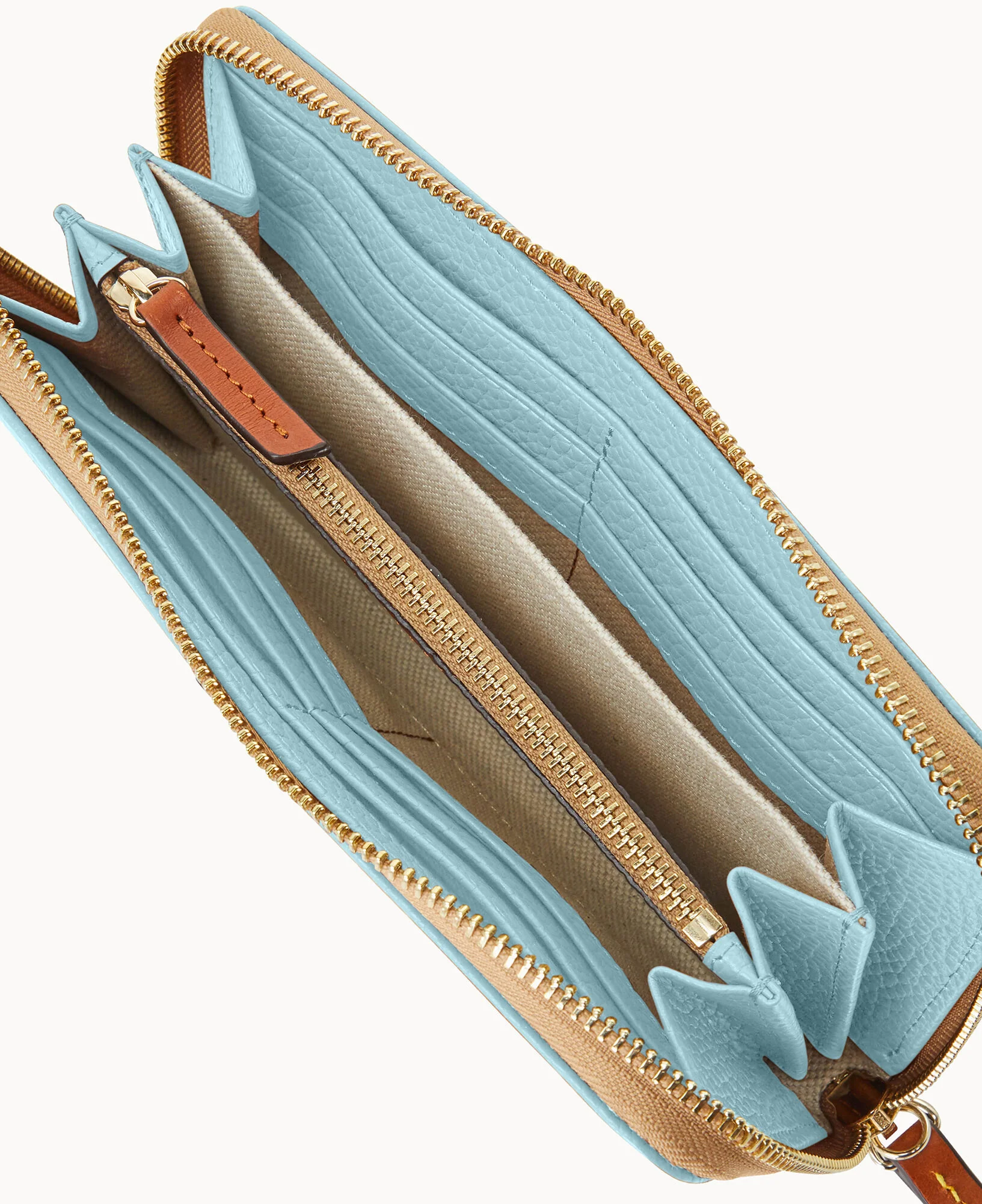 Pebble Grain Large Zip Around Wristlet - Image 21