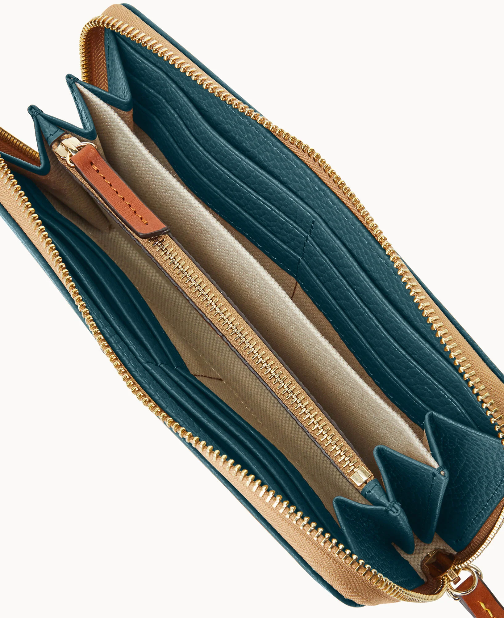 Pebble Grain Large Zip Around Wristlet - Image 39