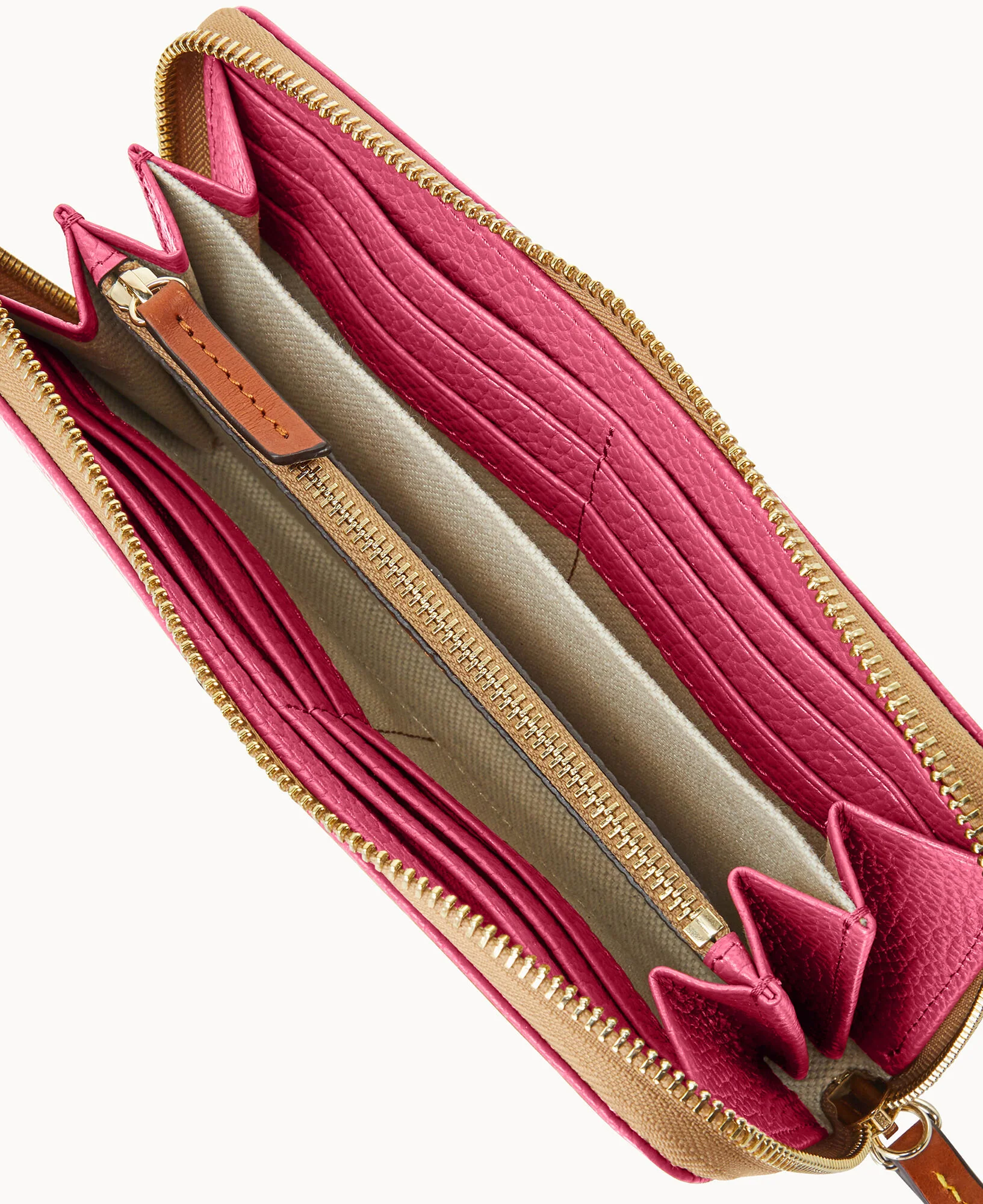 Pebble Grain Large Zip Around Wristlet - Image 45