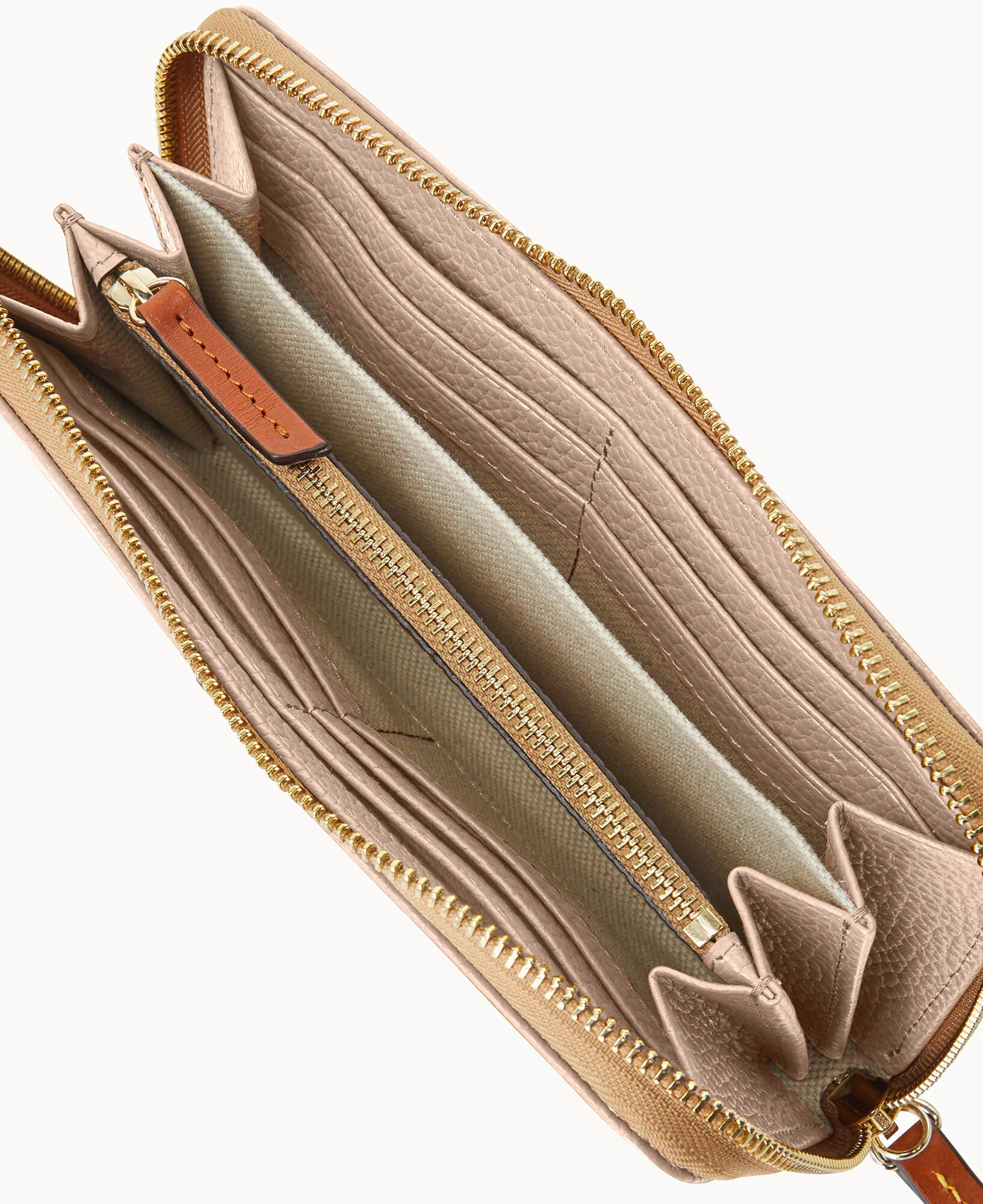 Pebble Grain Large Zip Around Wristlet - Image 48