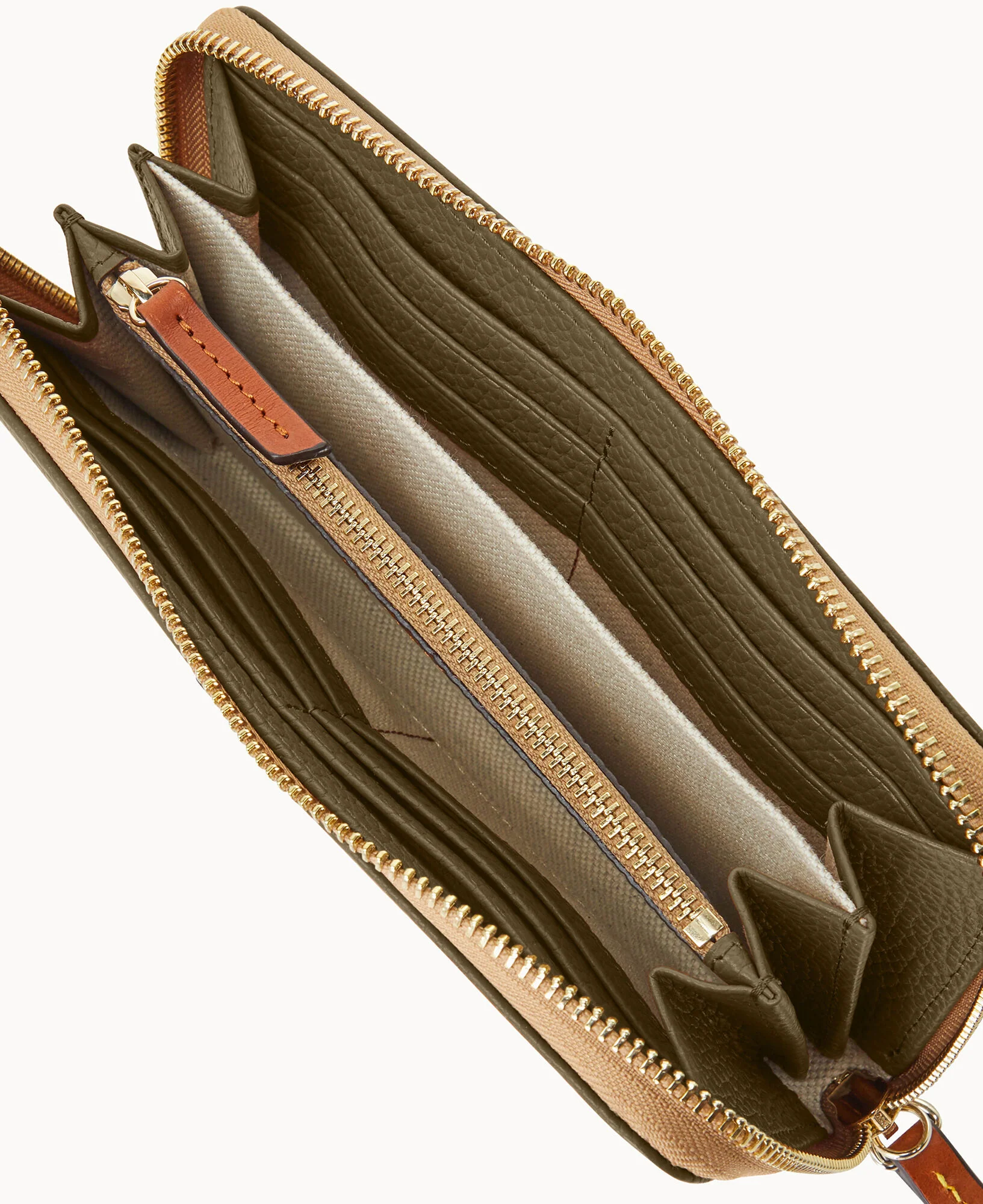 Pebble Grain Large Zip Around Wristlet - Image 54