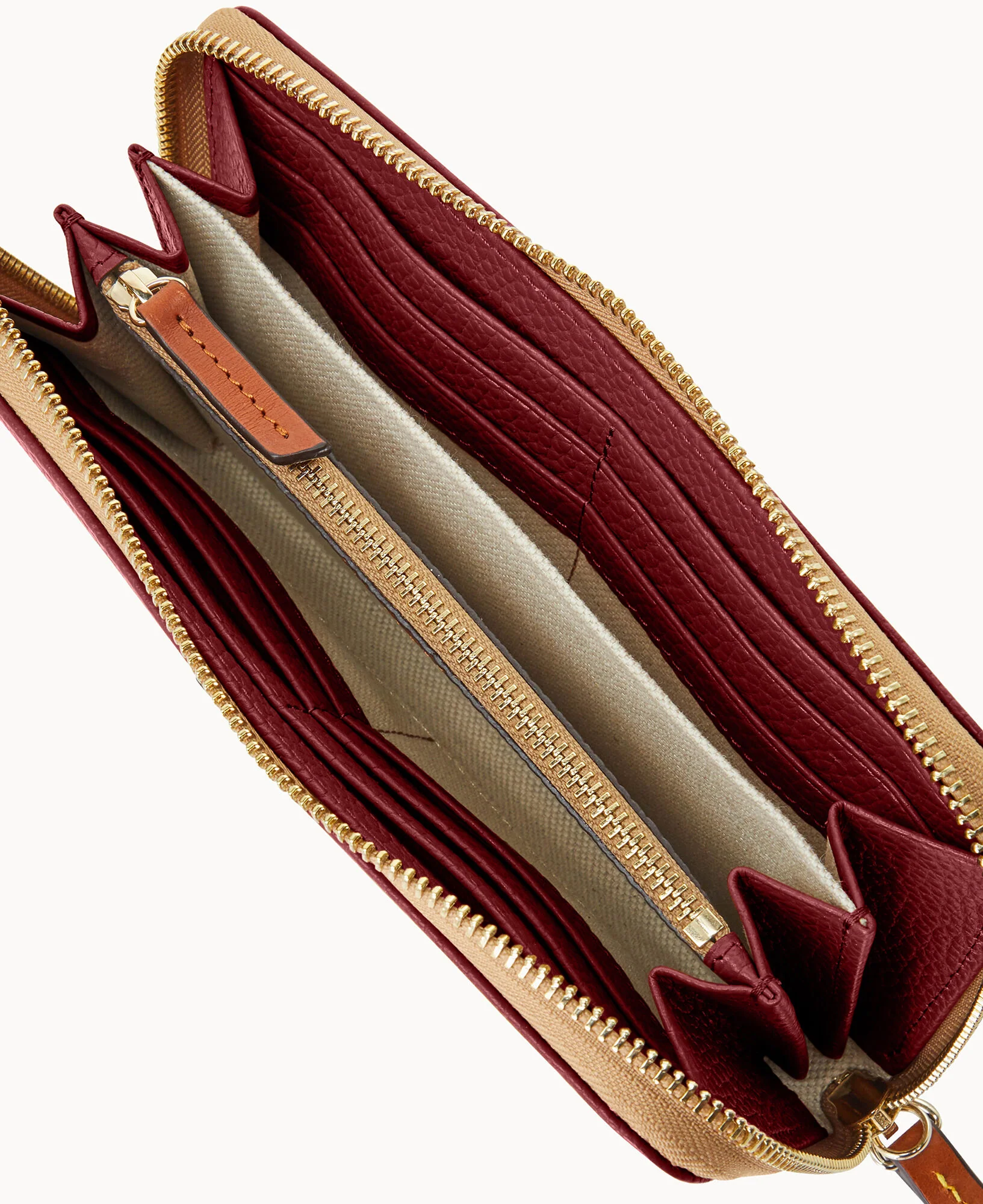 Pebble Grain Large Zip Around Wristlet - Image 57