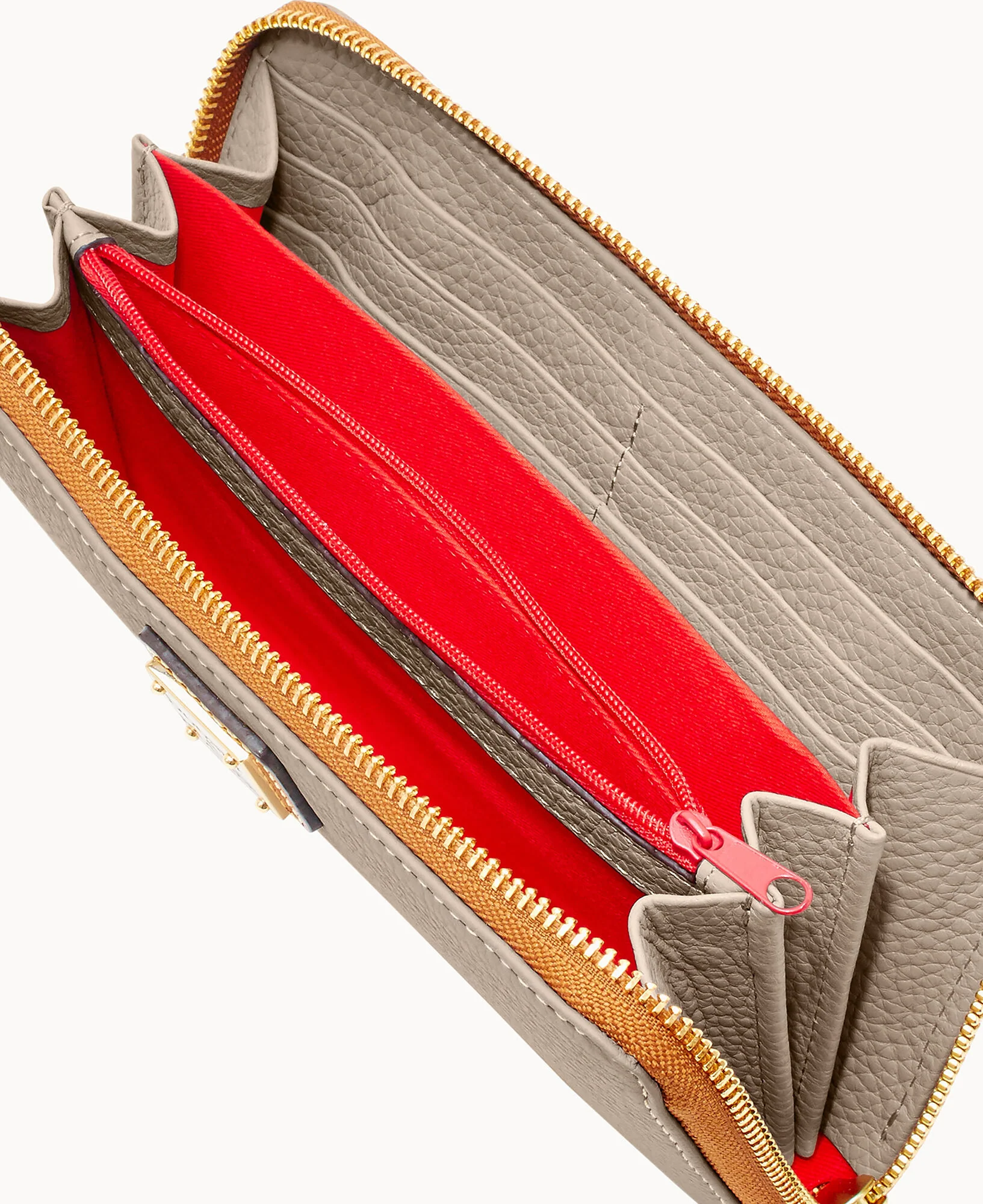 Pebble Grain Large Zip Around Wristlet - Image 42