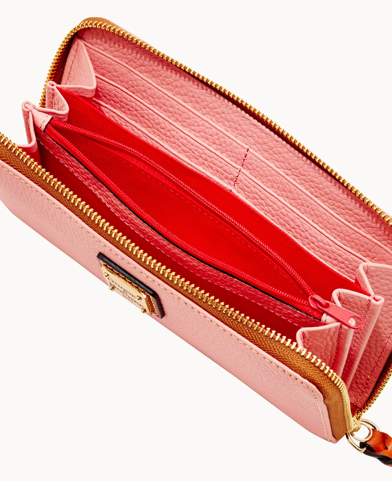 Pebble Grain Large Zip Around Wristlet - Image 6