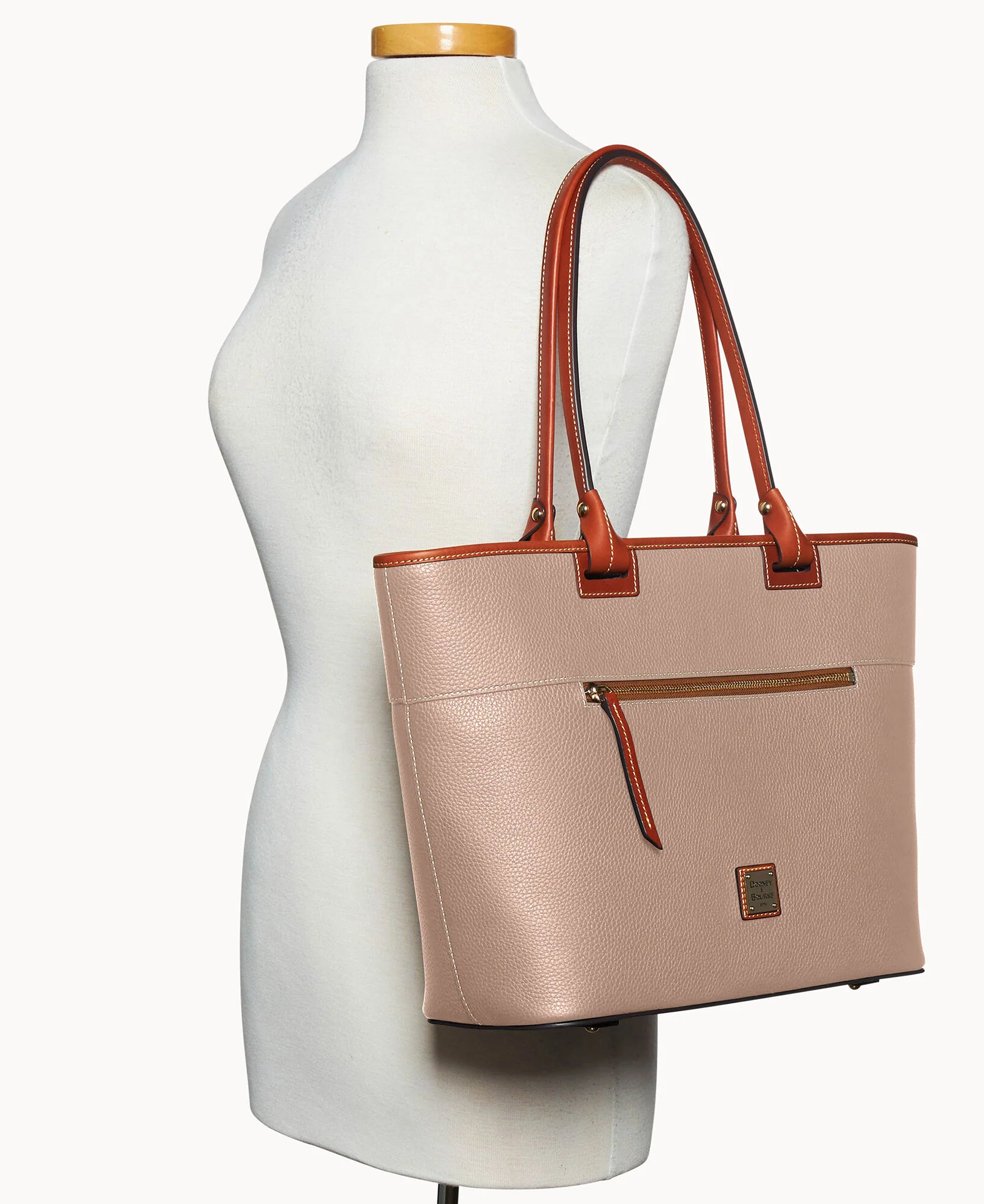 Pebble Grain Large Zip Tote - Image 44