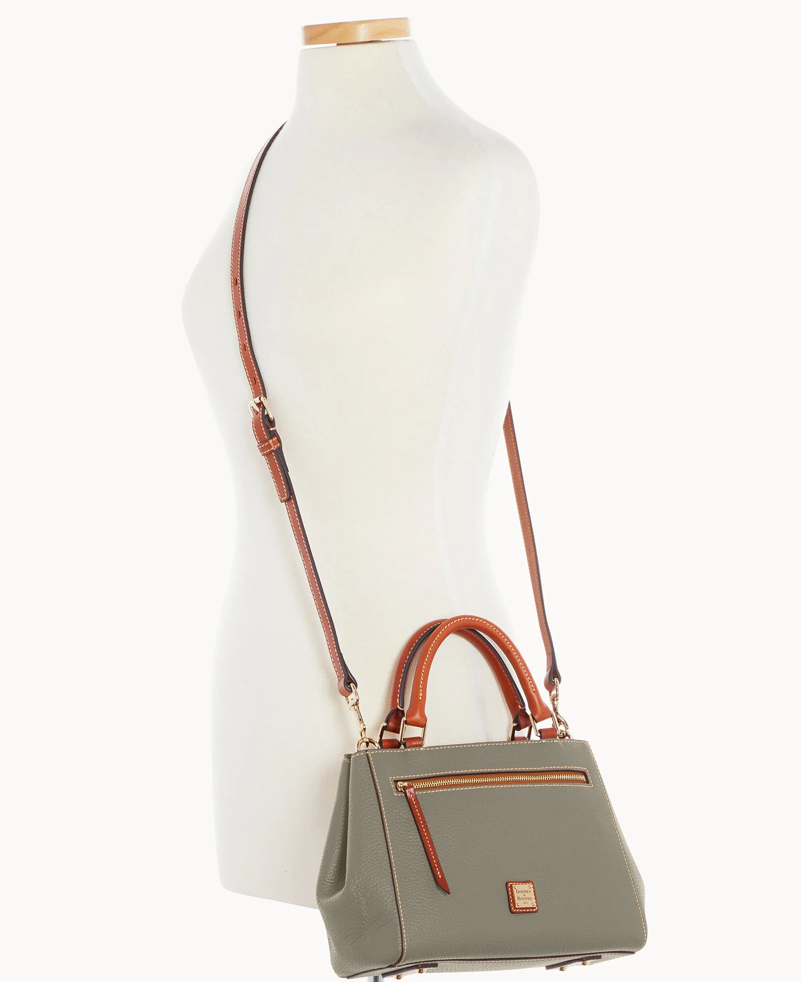 Pebble Grain Small Zip Satchel - Image 105