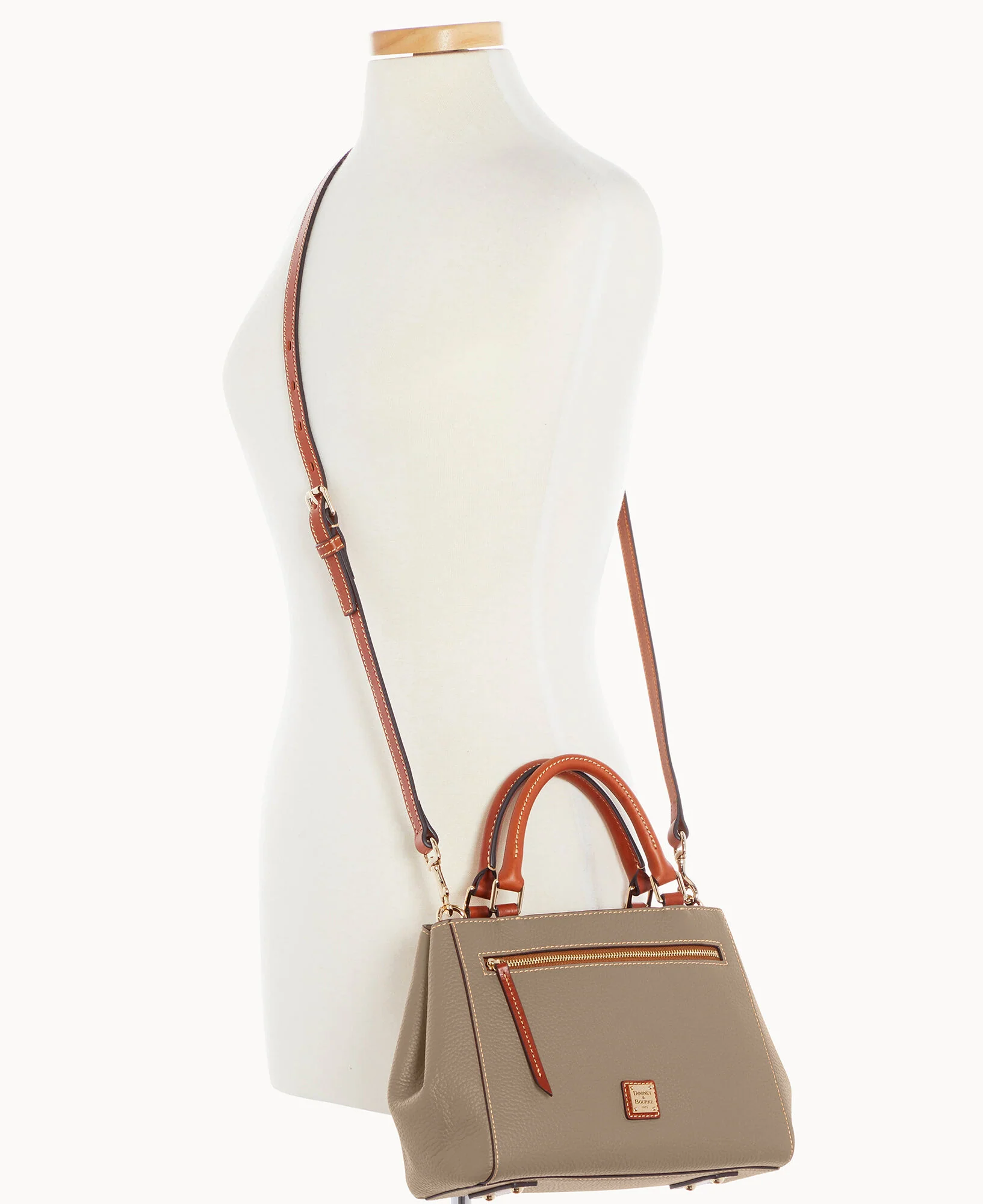 Pebble Grain Small Zip Satchel - Image 120