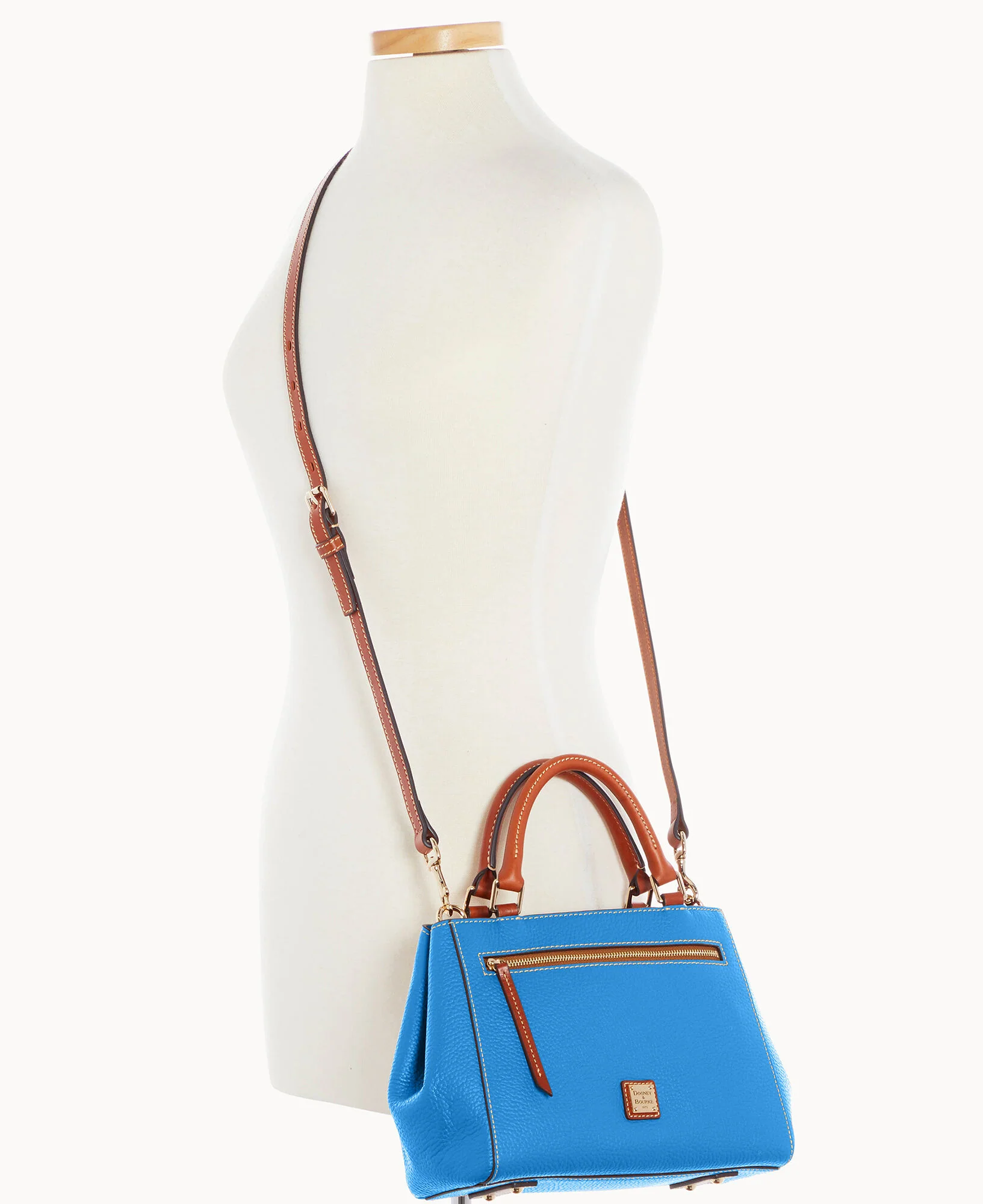 Pebble Grain Small Zip Satchel - Image 135