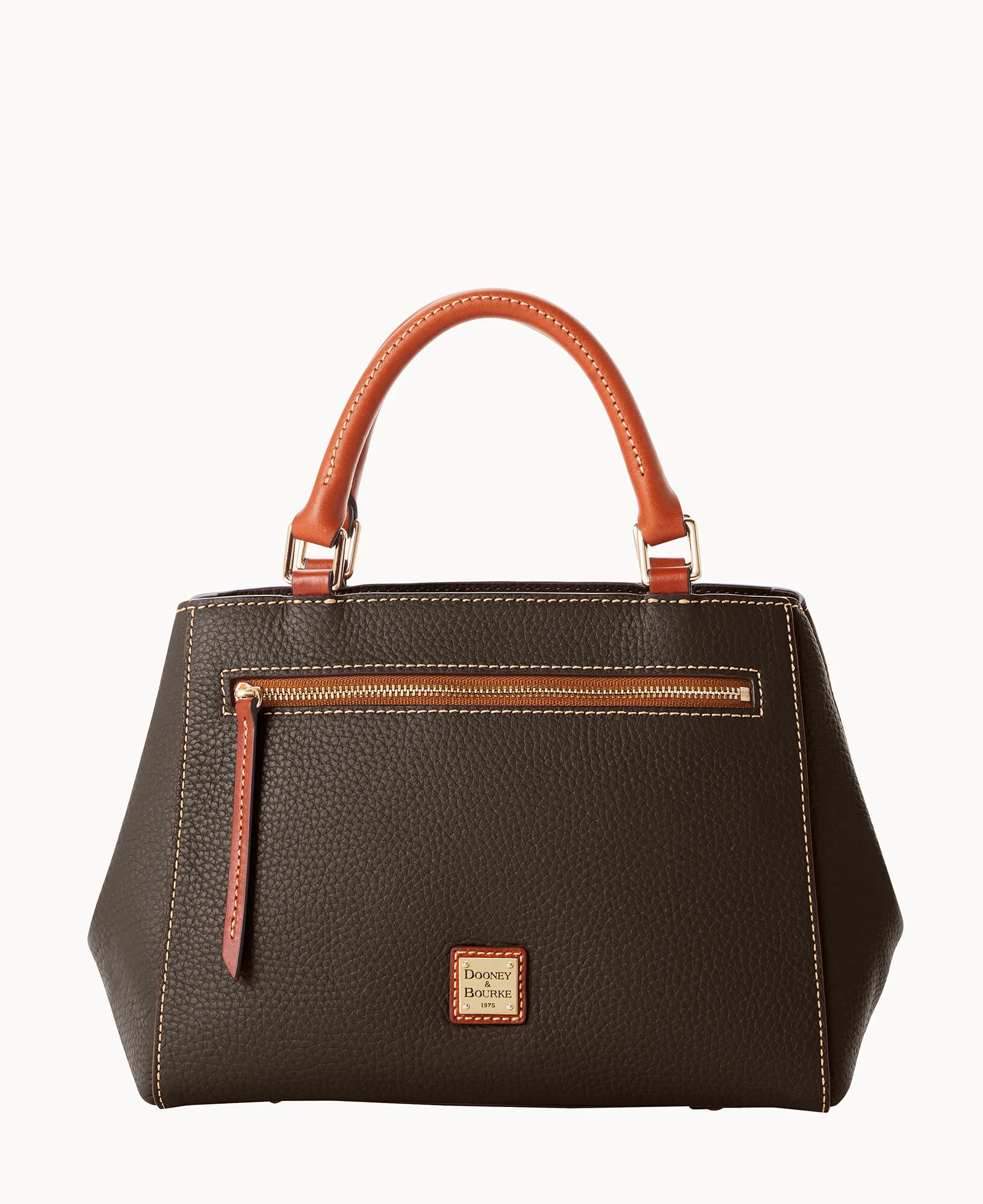Pebble Grain Small Zip Satchel - Image 36