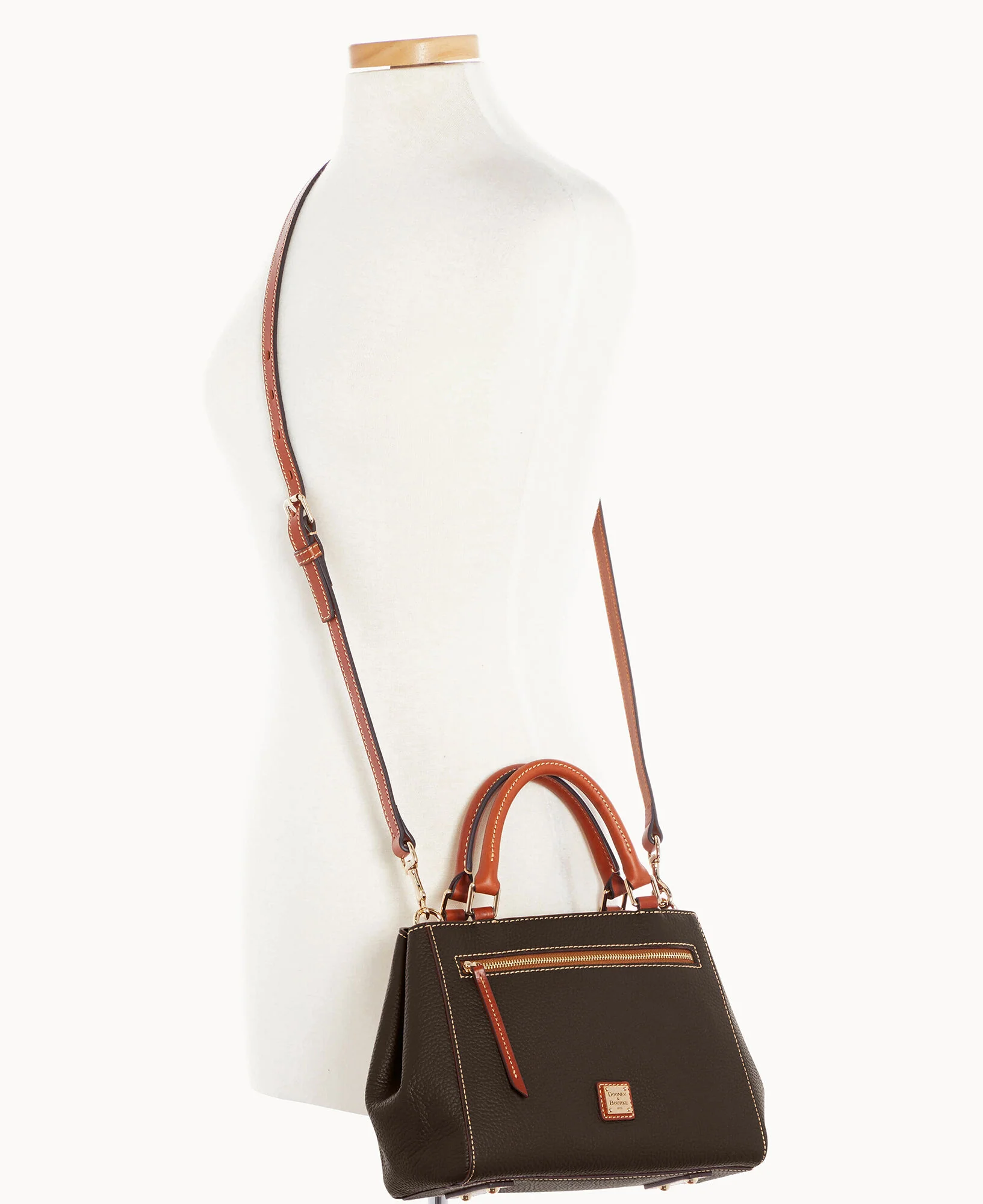 Pebble Grain Small Zip Satchel - Image 40