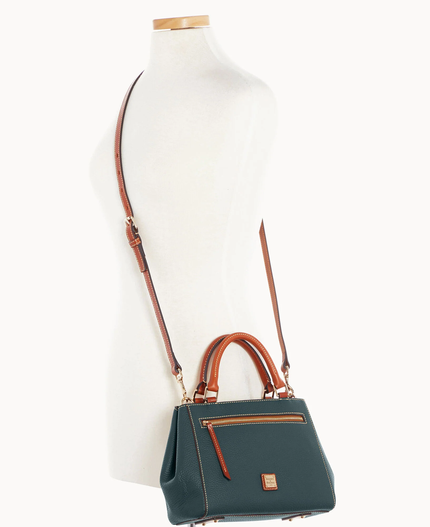 Pebble Grain Small Zip Satchel - Image 55