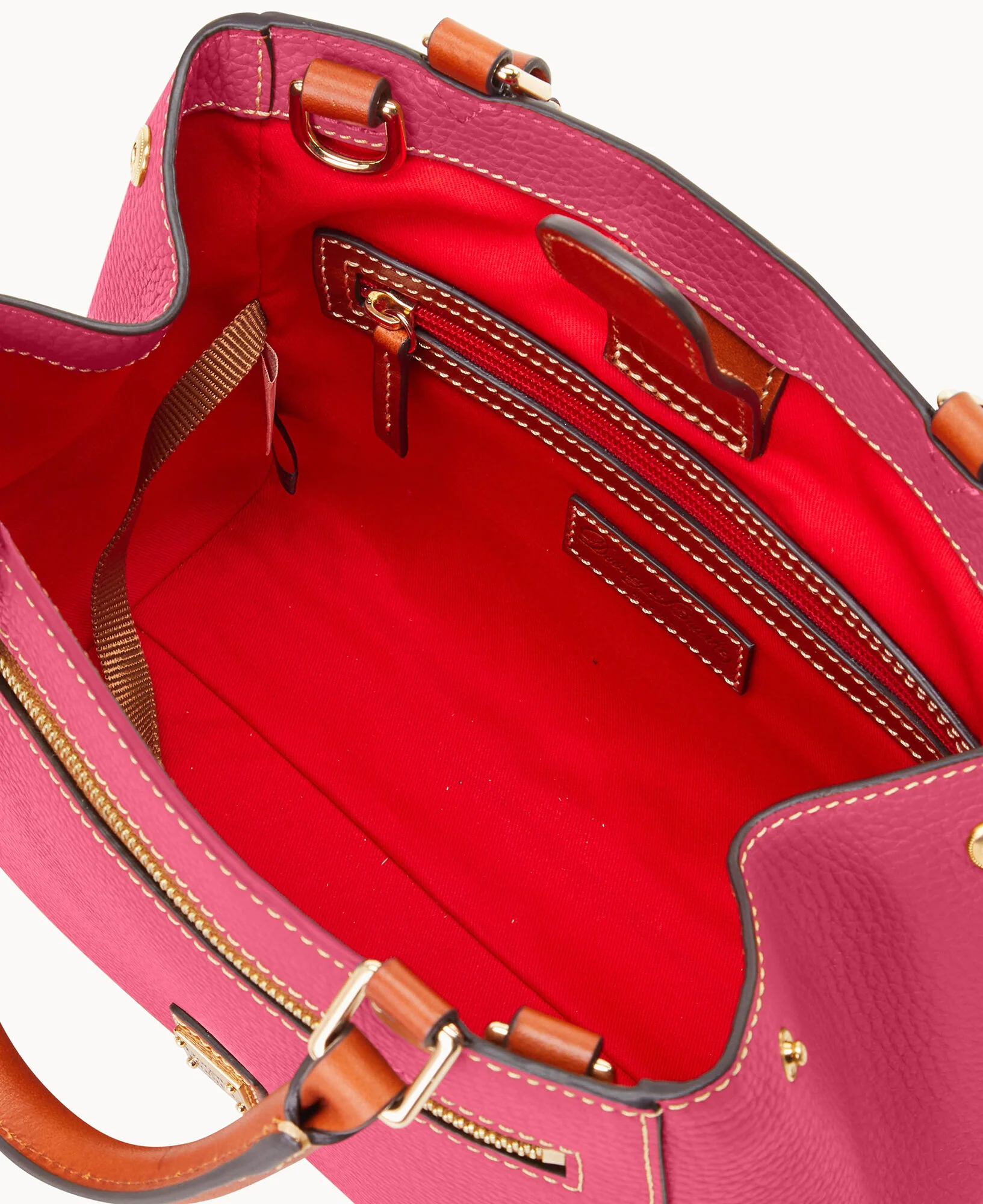 Pebble Grain Small Zip Satchel - Image 58