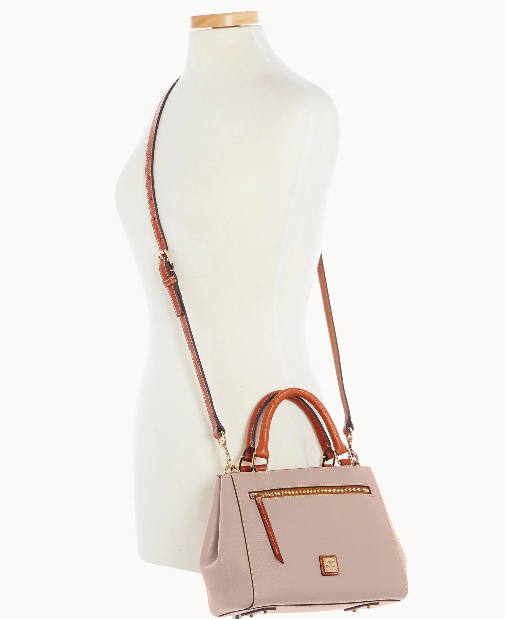 Pebble Grain Small Zip Satchel - Image 80