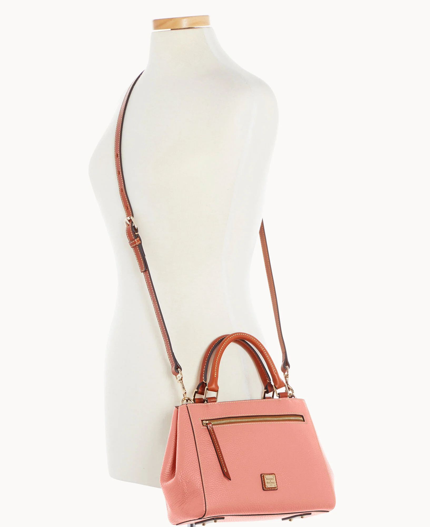 Pebble Grain Small Zip Satchel - Image 85
