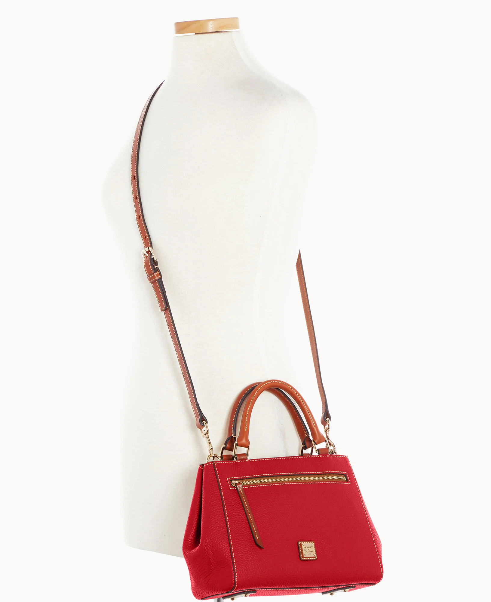 Pebble Grain Small Zip Satchel - Image 90
