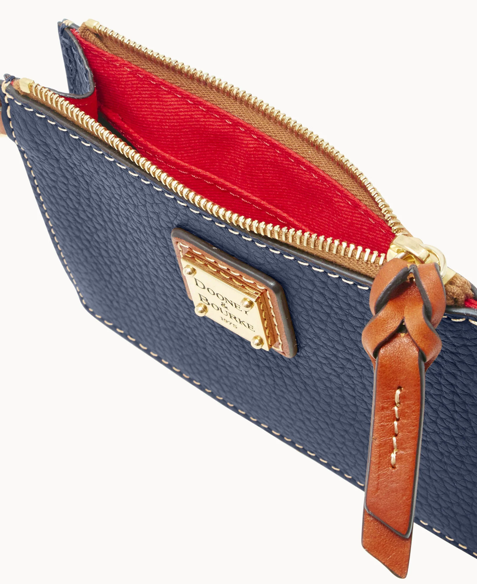 Pebble Grain Zip Top Card Case Wristlet - Image 103