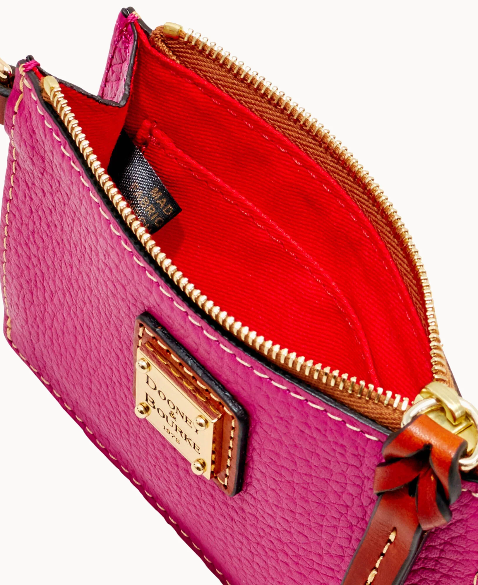 Pebble Grain Zip Top Card Case Wristlet - Image 71