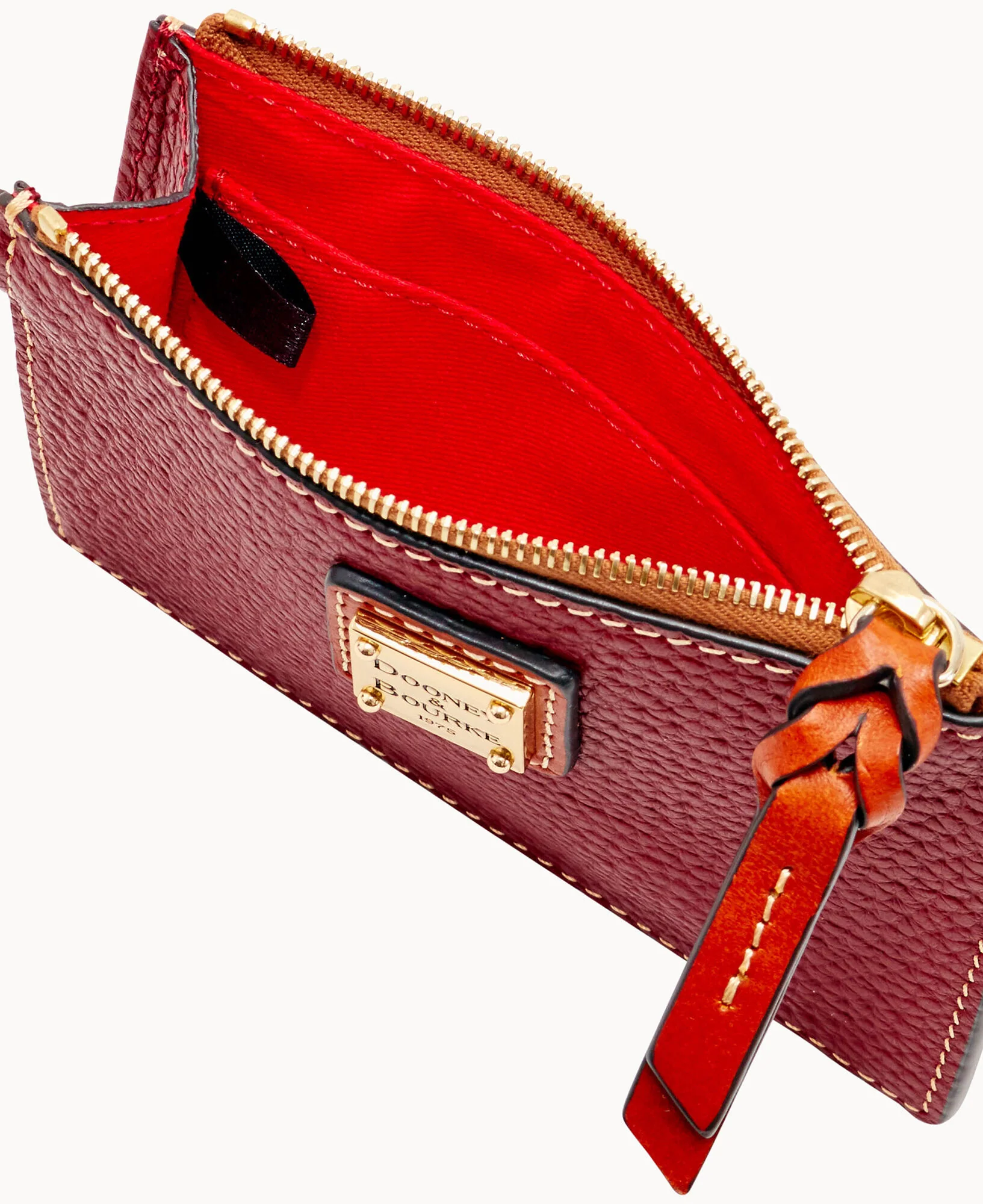 Pebble Grain Zip Top Card Case Wristlet - Image 99