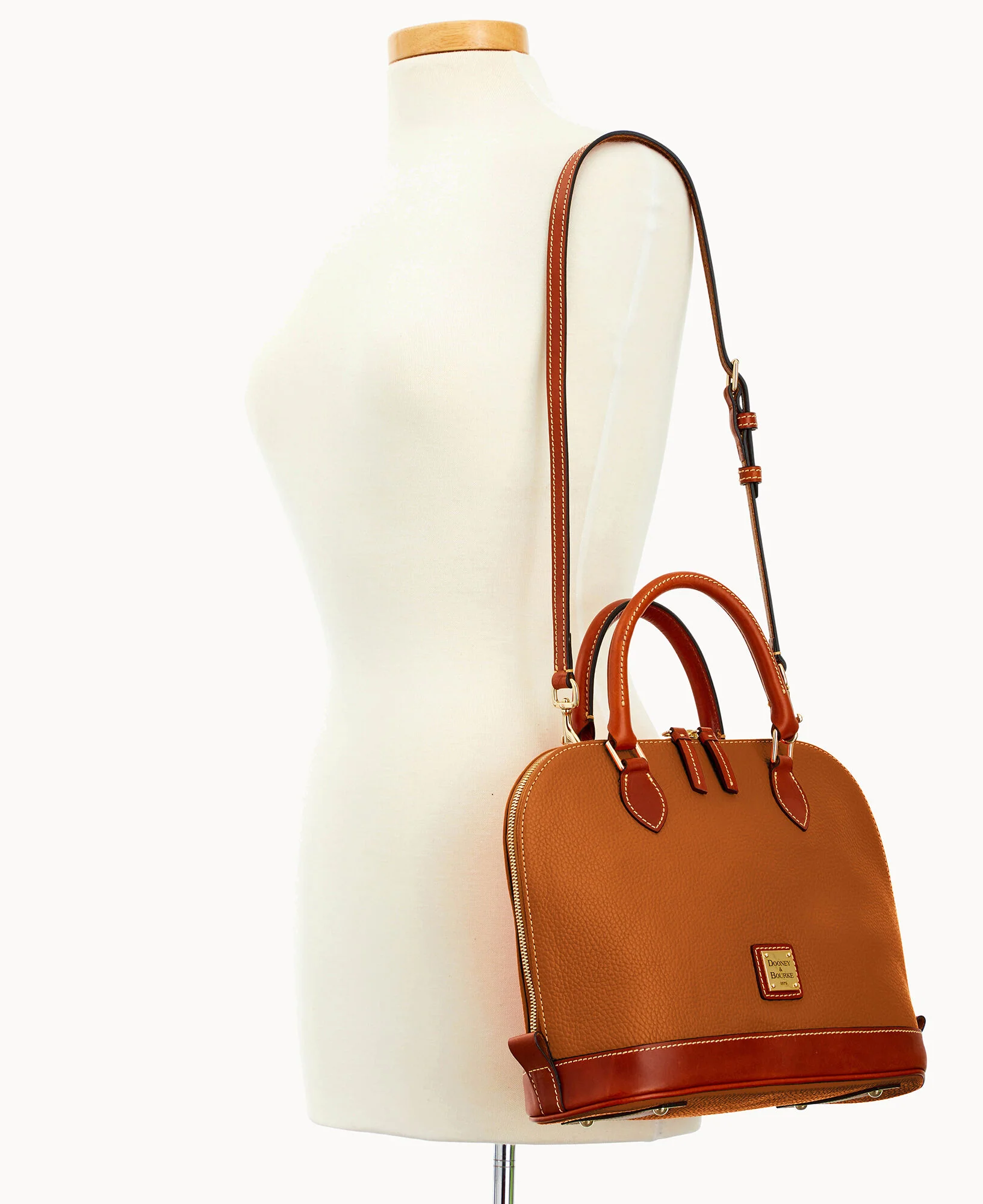 Pebble Grain Zip Zip Satchel - Image 35