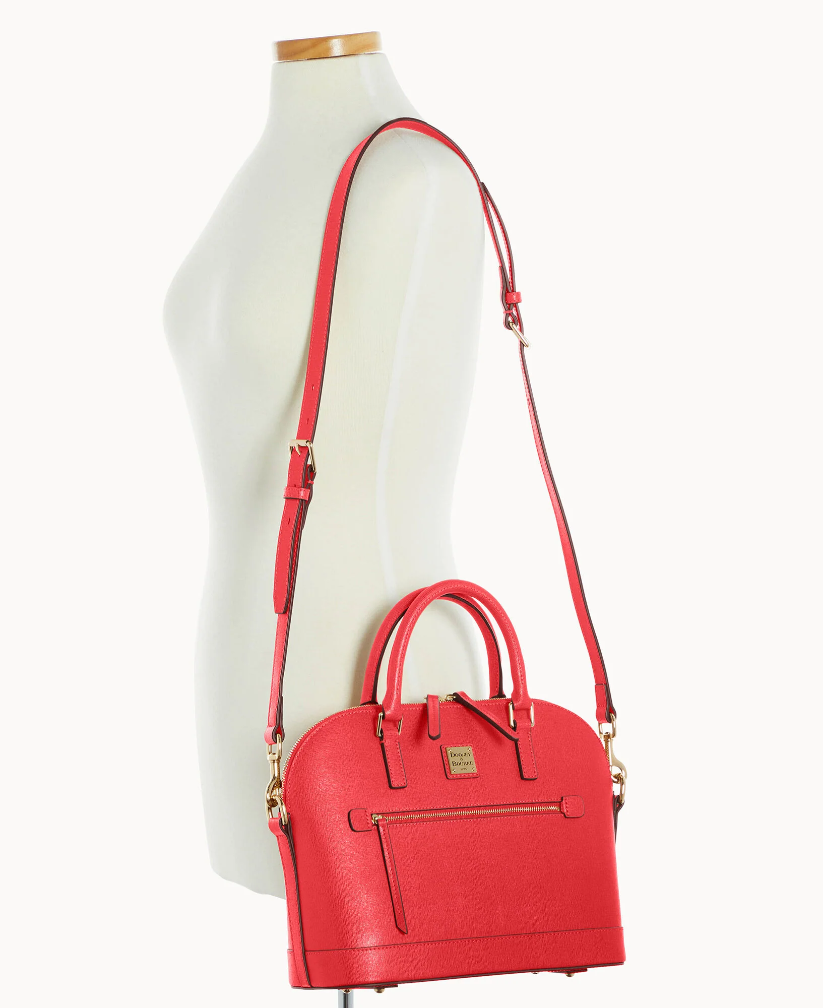 Saffiano Domed Zip Satchel - Image 19