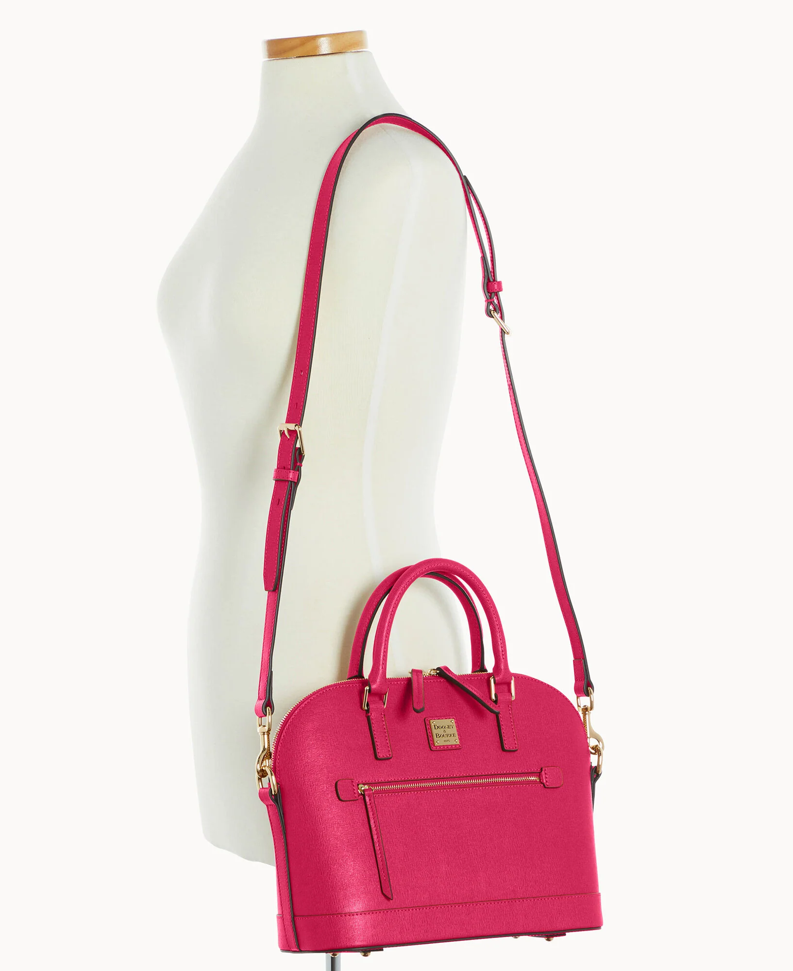 Saffiano Domed Zip Satchel - Image 33